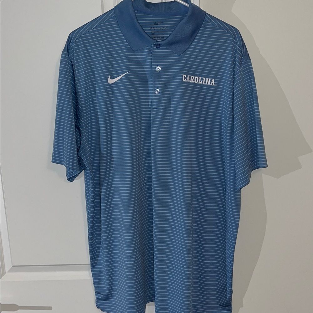 North Carolina Nike UNC Blue Stripe Golf Polo Shirt mens classic fit XL
